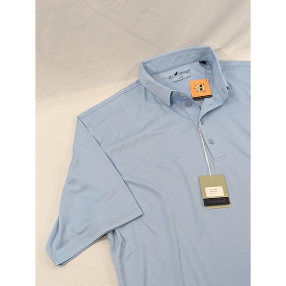 NWT HL Sport Horn Legend Ice Blue Golf Polo Shirt The First Tee oKC Mens Large - Picture 2 of 8